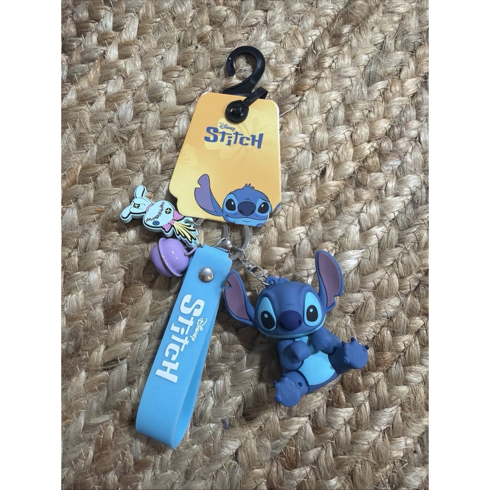 Disney Stitch and Scrump Wristlet Keychain Bag Charm w/Bell - Picture 5 of 8